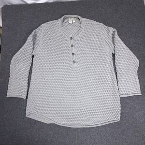 Territory Ahead Alpaca Merino Wool Henley Sweater Mens L Gray Knit Pullover